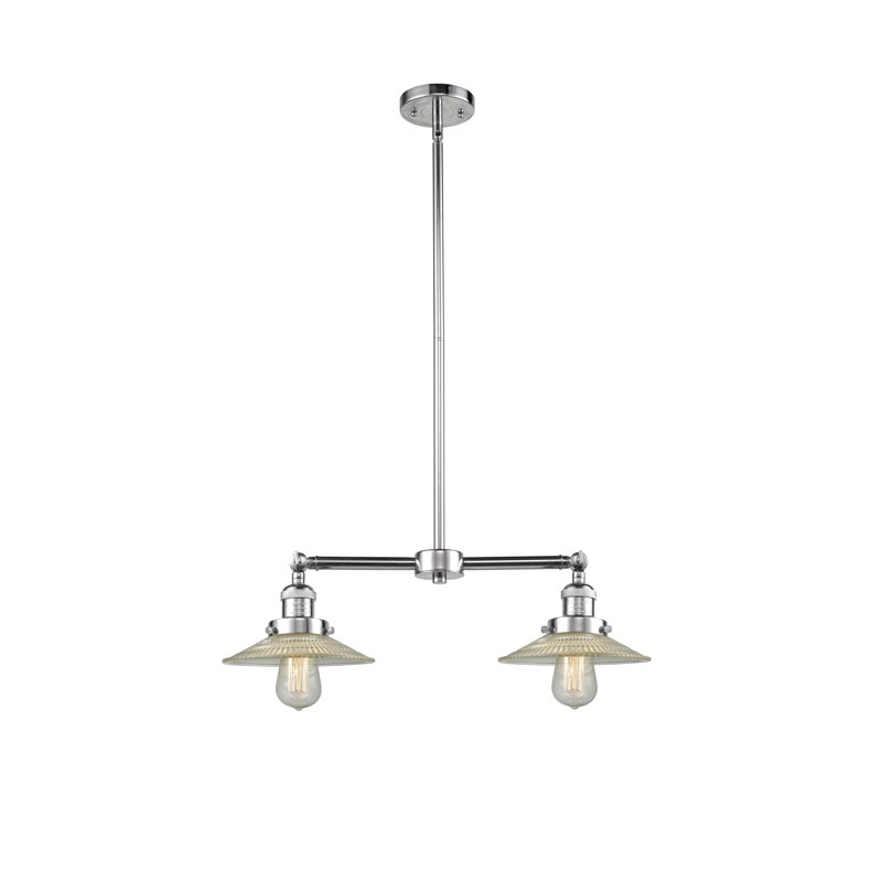 Luminaire suspendu linéaire à 2 lumières pour îlot de cuisine Miramontes, Laiton antique, Ampoule non incluse