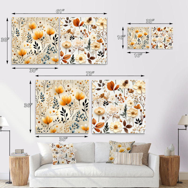 Whitby - Ensemble de 2 plantes murales en acrylique, H 30 po x l 61 po