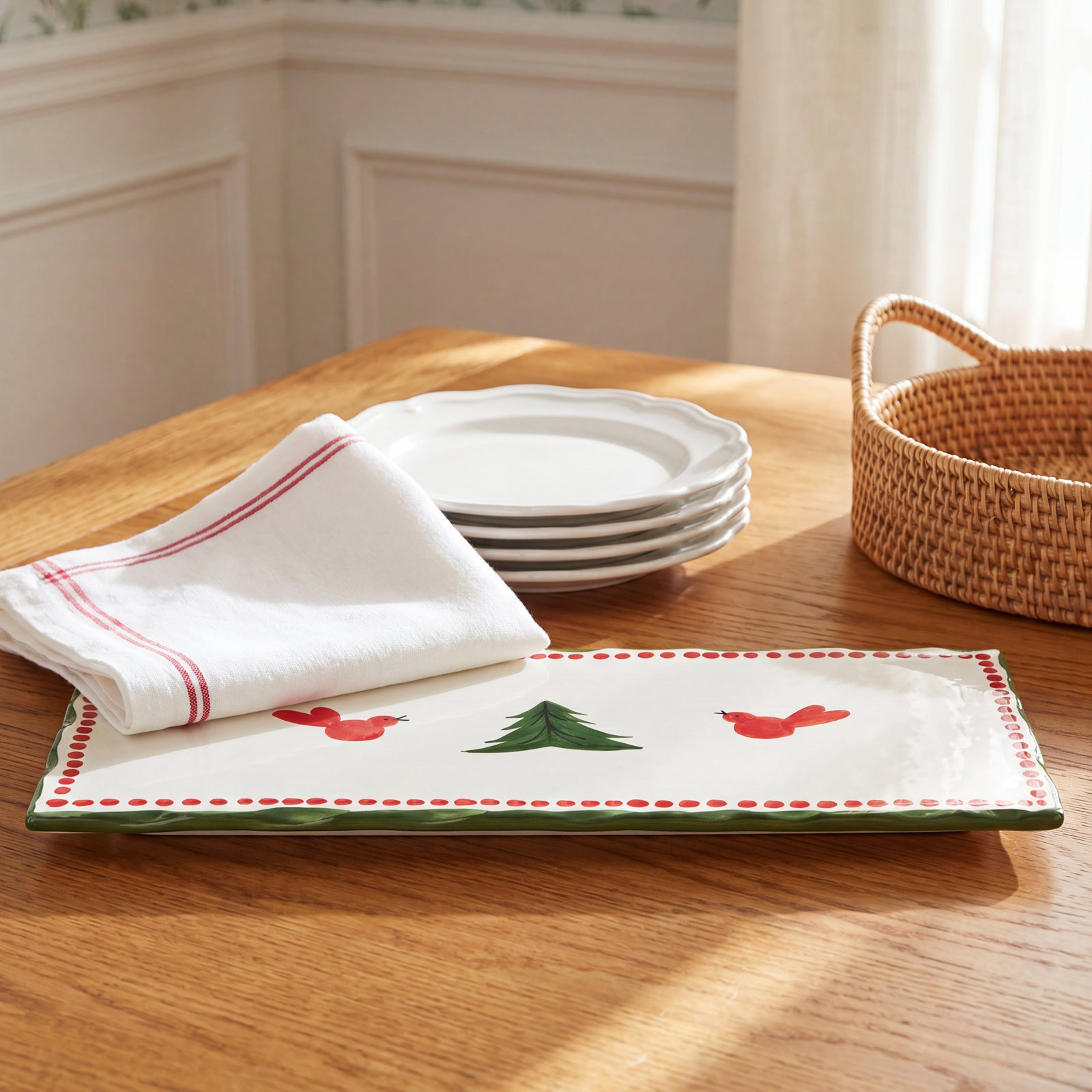 Uccello Rosso Rectangle Ceramic Cheese Board