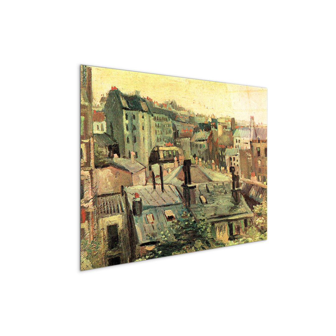Overlooking the rooftops of Paris by Van Gogh Vincent 57cm H X 76cm W CrystalArt Material Acrylic Glass Effect, Frameless Panel Lightweight Ready to H