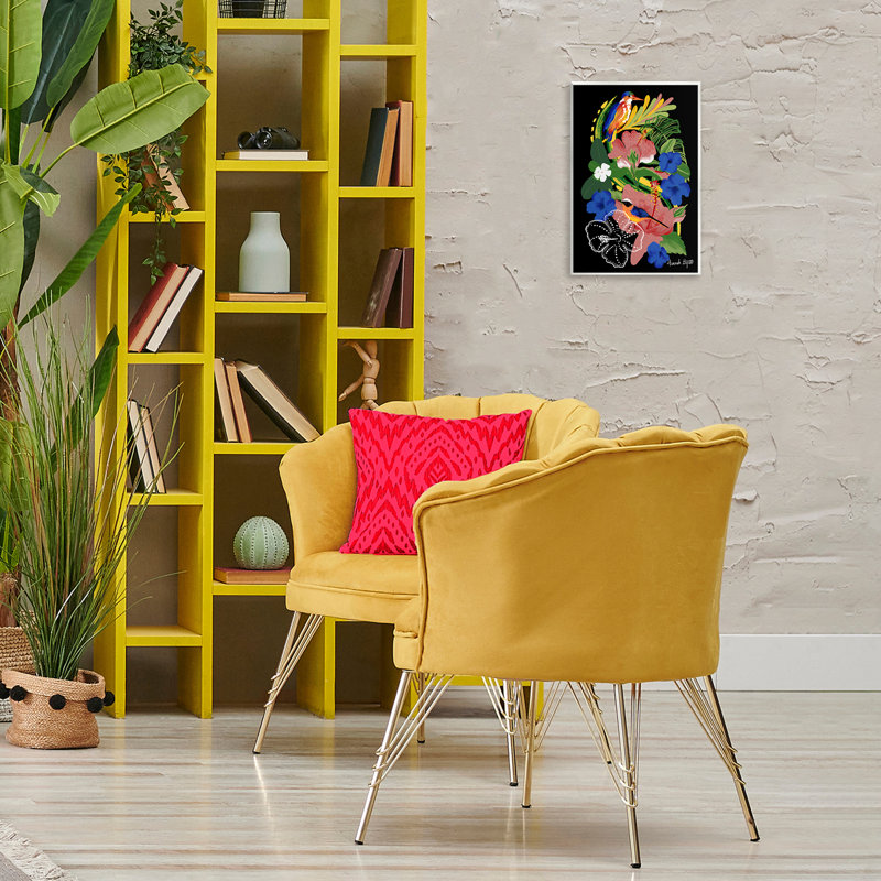 Art mural tropical tropical de style Gambie par Hannah Byatt, H 15 po x l 10 po