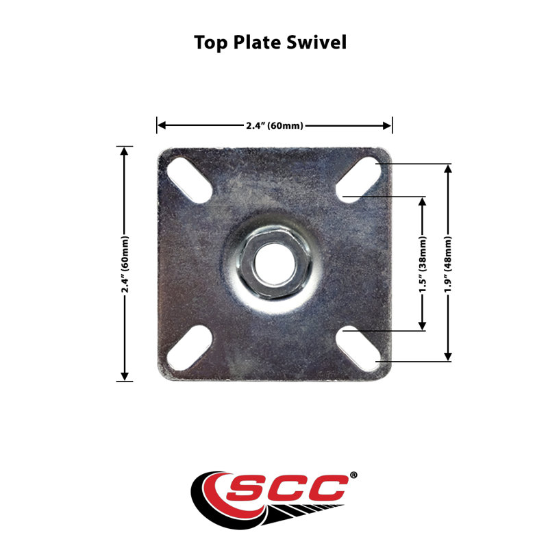 Low Profile Polyurethane Caster with Top Plate