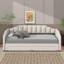 Lit de jour simple TG avec compartiment intégré et couchette coulissante, lit de jour rembourré avec système d'éclairage à DEL-920109489