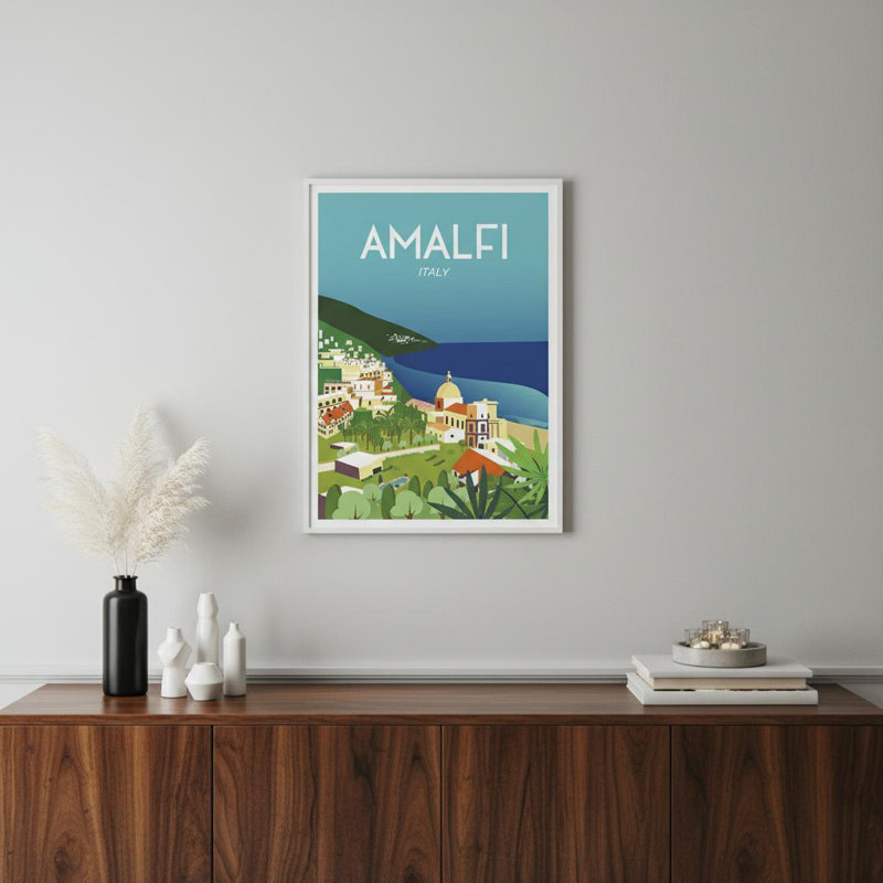 «Vibrant Amalfi Coast», reproduction sur toile sans cadre, H 24 po x l 16 po