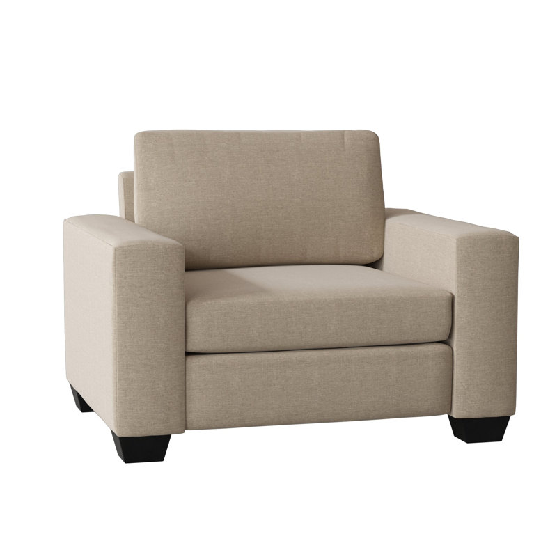 Anastase Upholstered Chair And A Half, Espresso, Jango Sandstone
