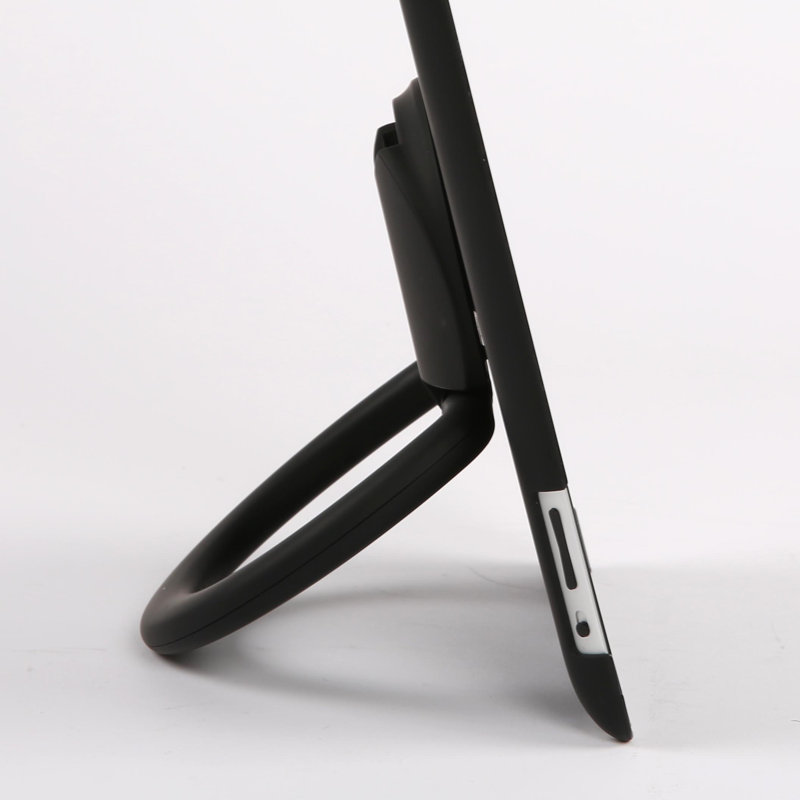 M&T Displays Universal Desktop Tablet Holder Mount – Black Hard Cover Stand for 9.7 Inch Tablets, iPad, E-Readers, Drawing Pads – Adjustable Plastic Support, Portrait & Landscape Anti-Slip Design
