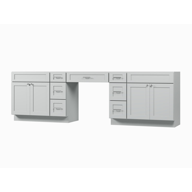 Base de meuble-lavabo double 114 seulement, Gris