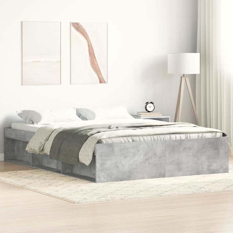 Afriani Storage Bed, Concrete Grey, Kingsize (5')