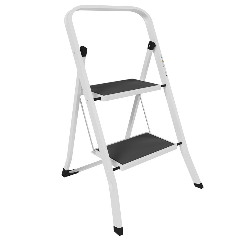 2 - Step Steel Lightweight Folding, White