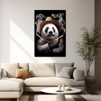panda crossgun Contemporary Bear Dog Panda Forest Wall Art Print 1 Piece Wrapped Canvas Wall Art