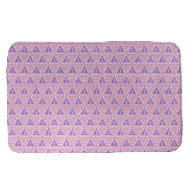 Tapis pour salle de bain à arbres minimalistes Barbra, l 21 po x L 34 po, Rose / Mauve