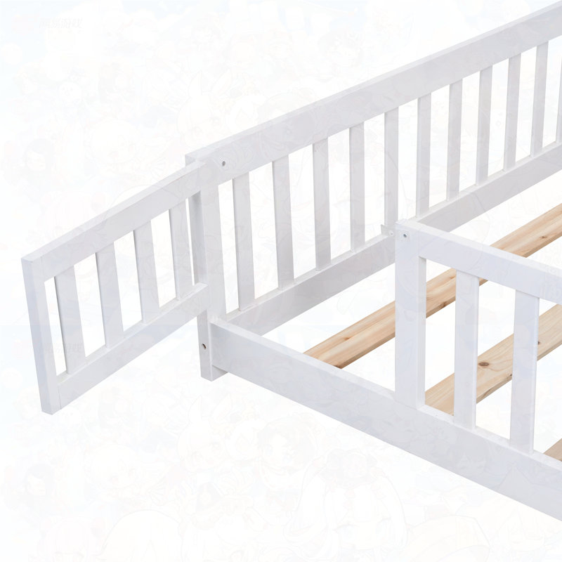 Lit sur pied avec porte, Simple, Blanc