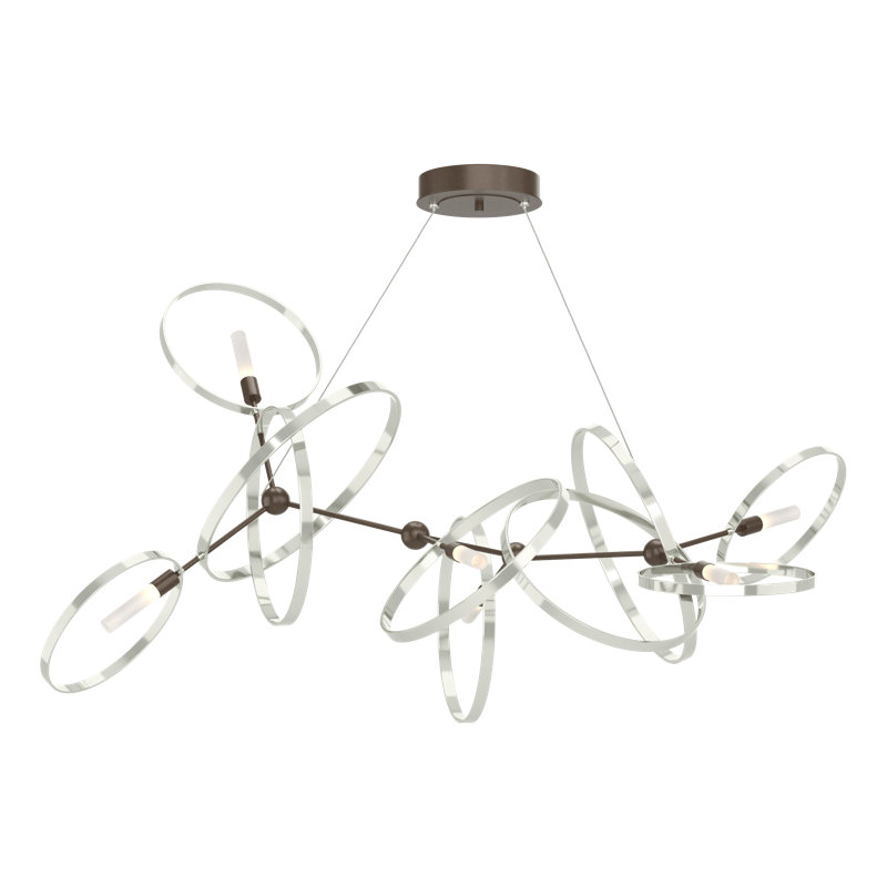 Celesse 6 - Light Unique Geometric Chandelier, Bronze, Sterling