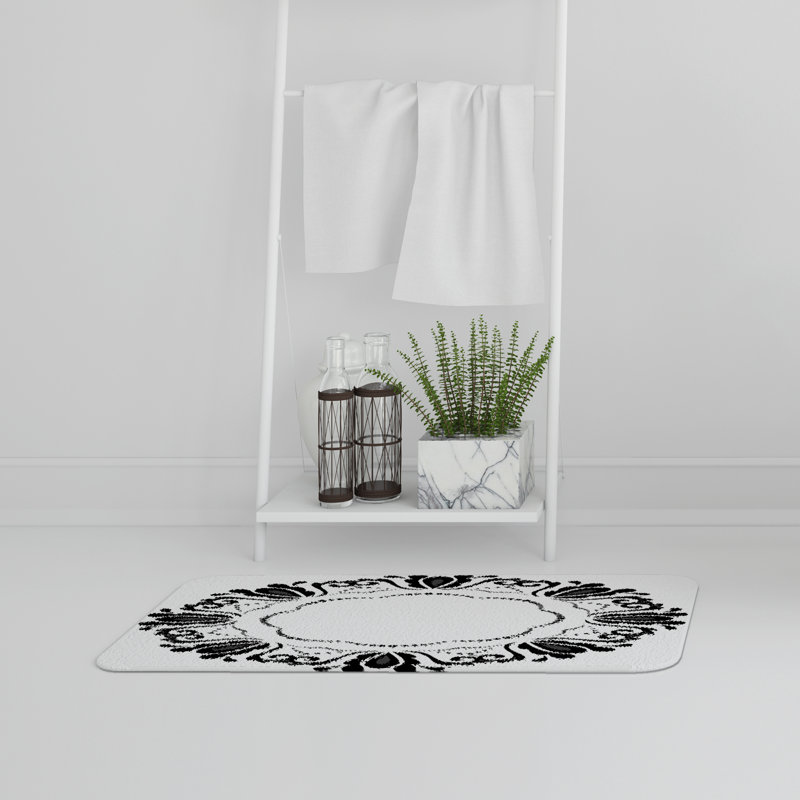 Key Non-Slip Backing Bath Rug, Royal Baroque Frame