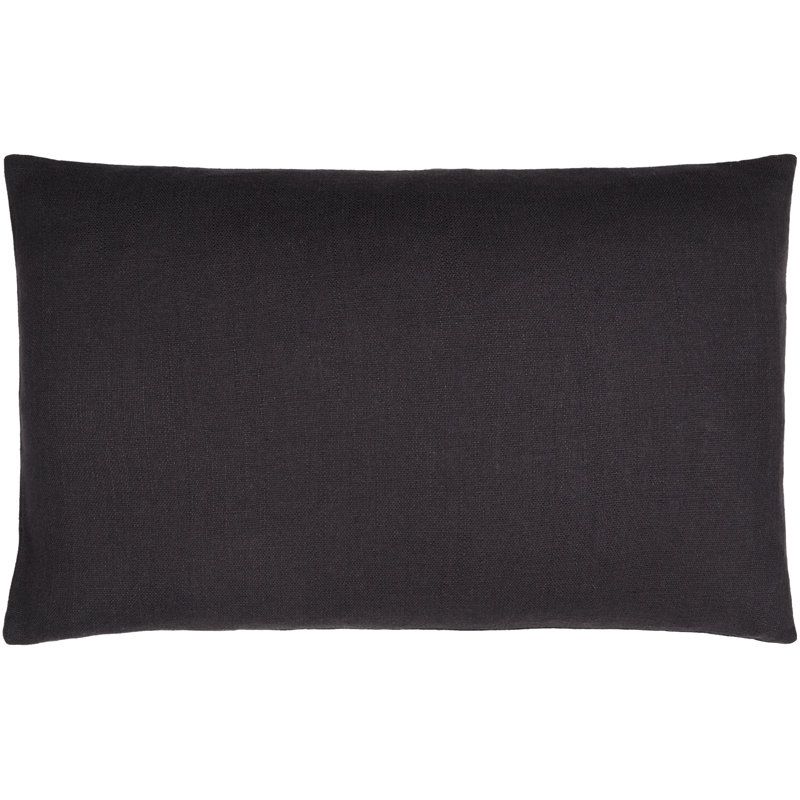 Coussin rectangulaire 100% coton Laurette, Duvet, Noir