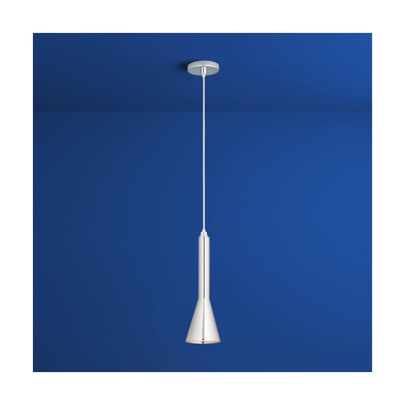 Luminaire suspendu conique 1 lumière Liberty, Chrome poli, Miroir
