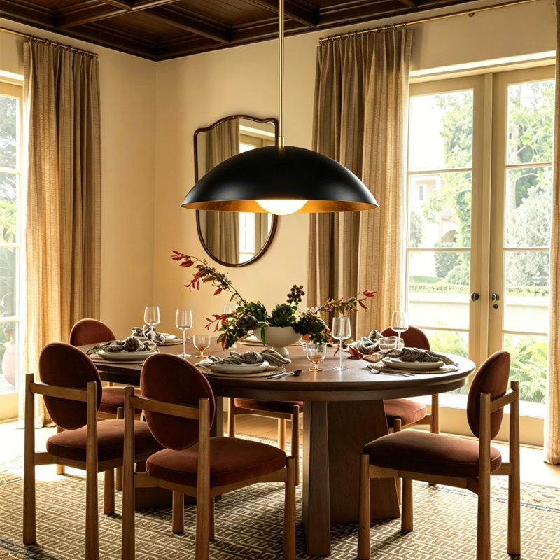 Lebone 1 - Light Matte Black Bowl Pendant (23.6''), 109" H x 23.6" W x 23.6" D