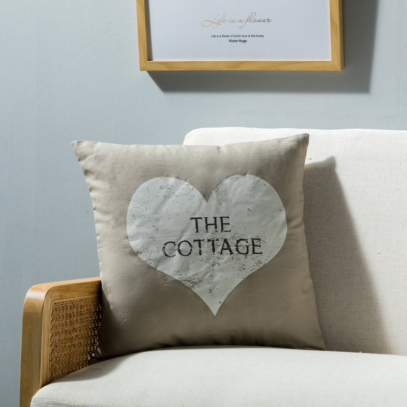 Coussin décoratif en coton love the maison, Duvet / Plumes