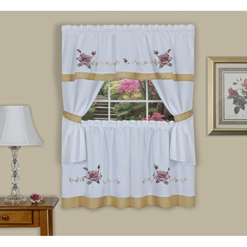Alarice Floral Tailored Window Valance, 58" W x 24" L