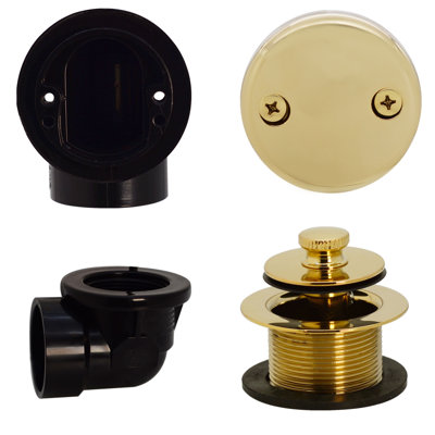 Sch. 40 ABS Plumber's Pack Twist & Close Bathtub Drain with Two-Hole Overflow