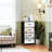 4 Drawer Dresser for Bedroom, Narrow Chest of Drawers, Wooden Top and Study Iron Frame 18"x37.5"-(WxH)