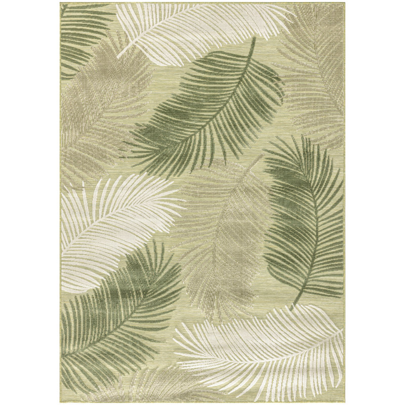 Nourison Suncoast 5'3" x 7'3" Green Tropical Rug, Rectangle 5'3" x 7'3", Green