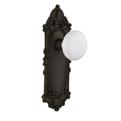 Victorian Plate with White Porcelain Door Knob