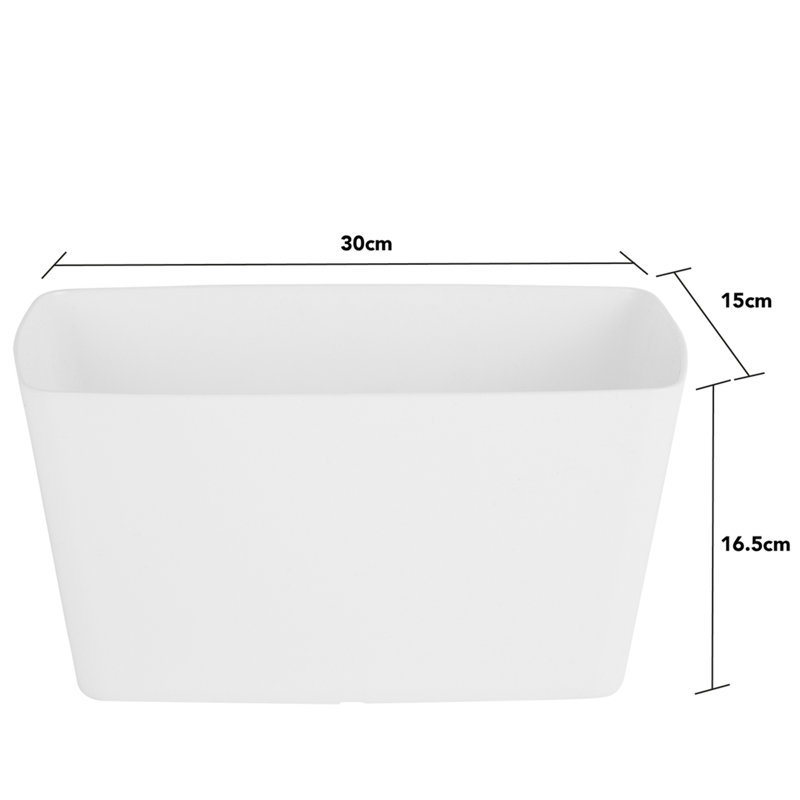 Wham Studio 30cm Rectangular Planter Covers Pack of 4 Ice White, White