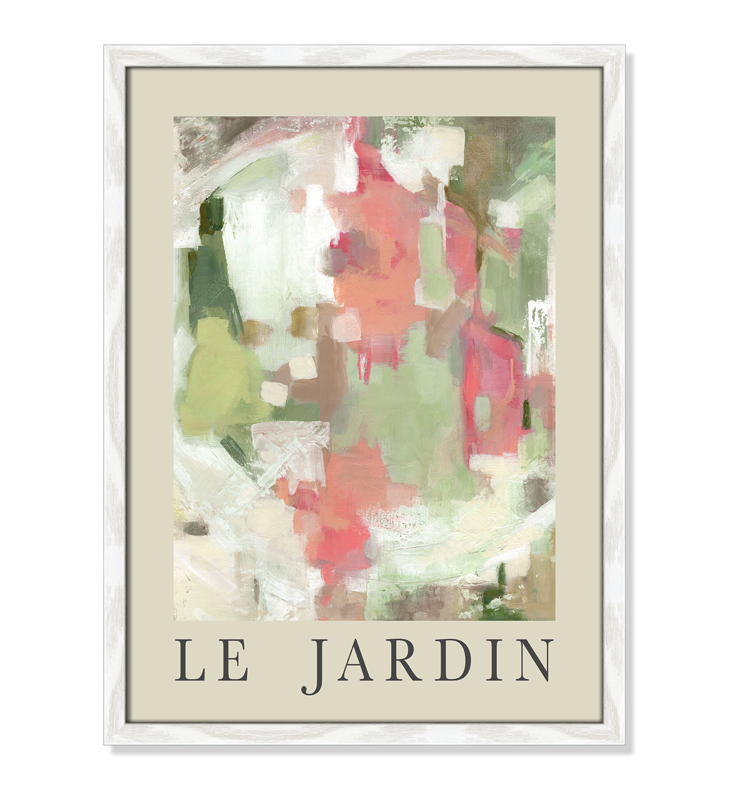 Riya "Le Jardin" Print by Carol Robinson, White Single Picture Frame, No, 23" H x 17" W x 0.75" D