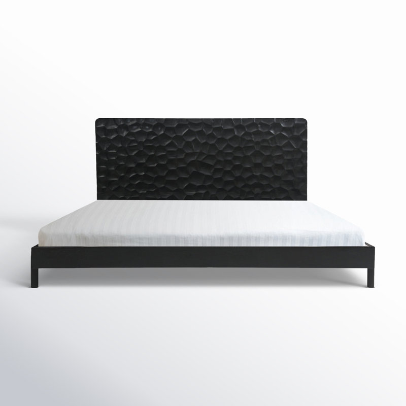 Misaki Upholstered Bed, Black, Queen