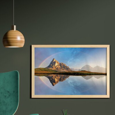 Ambesonne Landscape Wall Art With Frame, Rainbow Over Mountain Lake Reflection In Clear Water Dreamy Spots On Earth Photo, Printed Fabric Poster For B -  East Urban Home, 132084D116C64AEAAC14E18A9A8DFF82