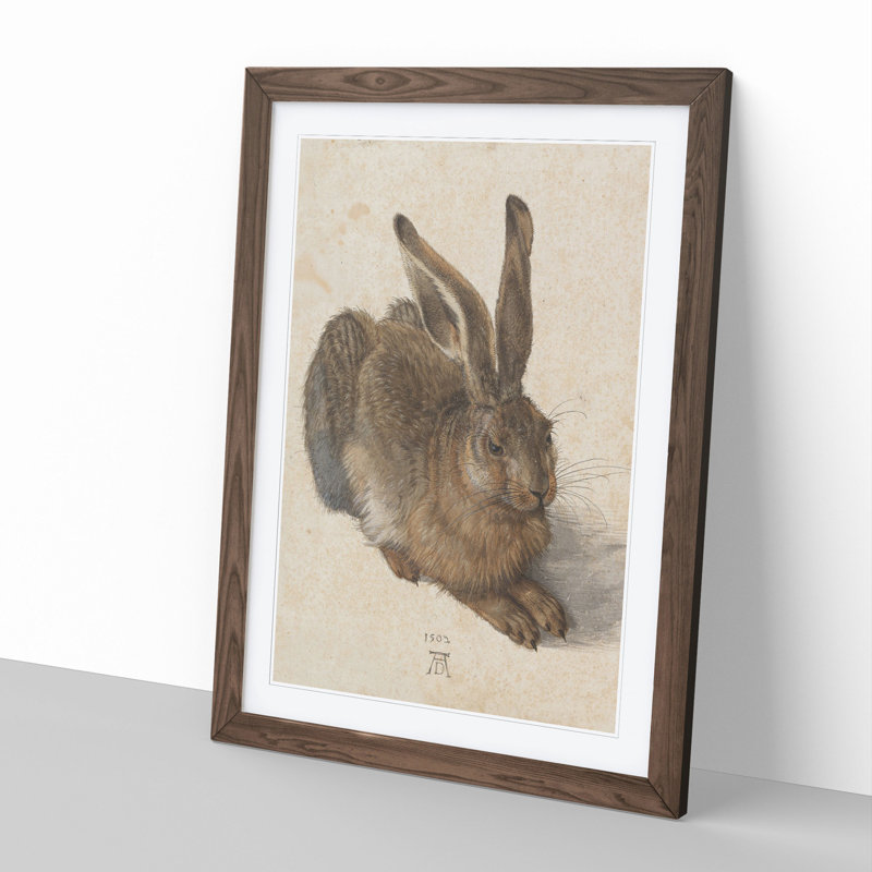 Hare by Albrecht Dürer - Framed Print, 90cm H x 65cm W x 2cm D, Walnut Framed