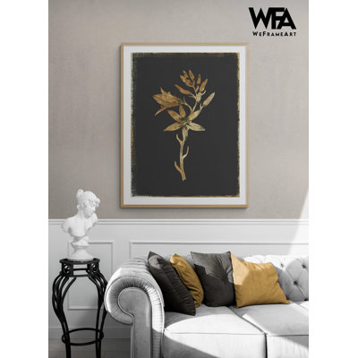 Impression de fleur dorée, impression de cadeau de pendaison de crémaillère encadrée, art mural grand noir et doré, art mural surdimensionné floral