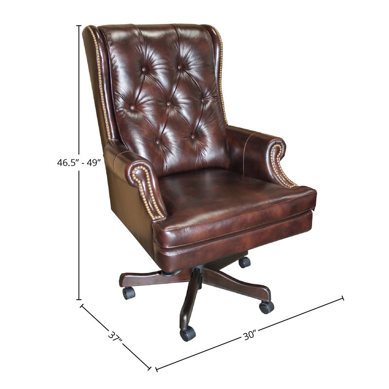 Bridgeman Genuine Leather Executive Chair with Headrest