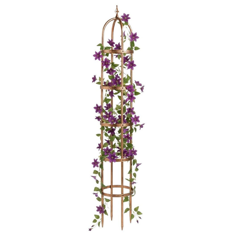 Treillis de jardin en acier à obélisque, H 96 po x l 14 po x P 14 po, Cuivre