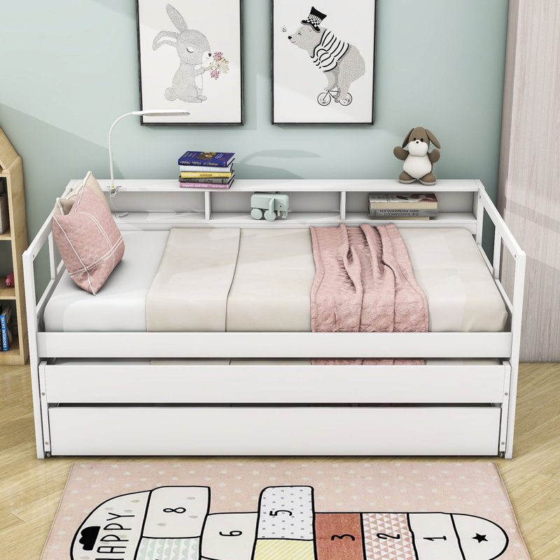 Chinasa Twin XL Daybed with Trundle, White