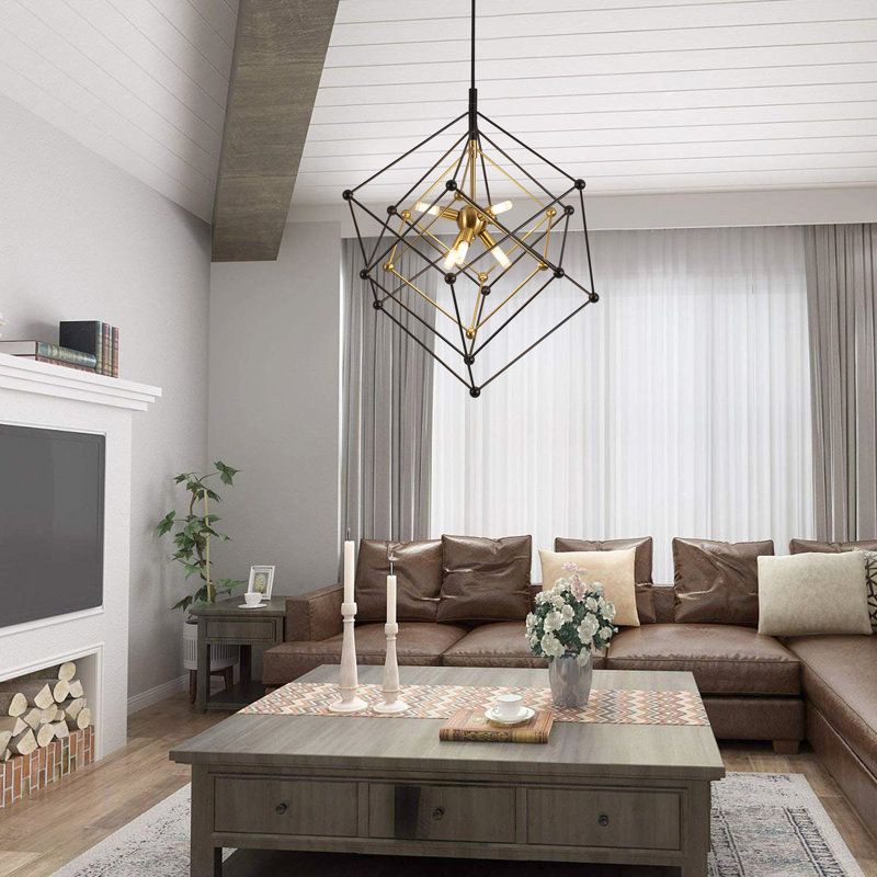 Cabela 6 - Light Dimmable Geometric Chandelier