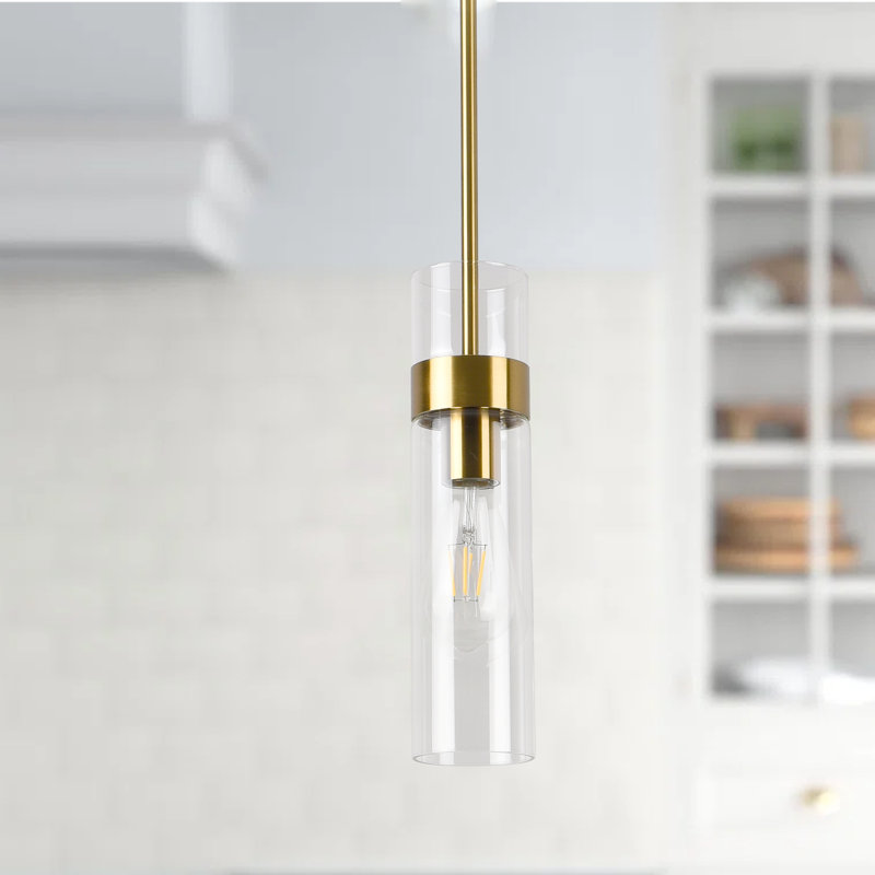 Luminaire suspendu 1 lumière, Or brossé
