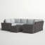 Ensemble de canapé d'extérieur en osier pour 4 personnes avec coussins - entièrement assemblé-1850300932