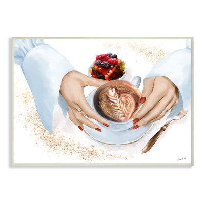 " Hands Holding Cappuccino Glam Fashion Detail " by Ziwei Li