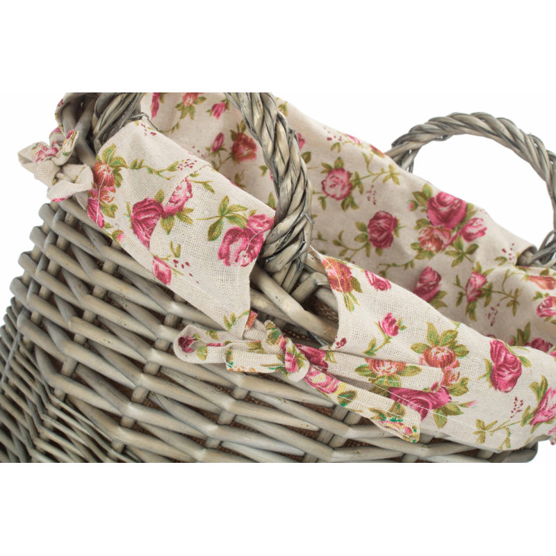 Lily Manor Wicker Craft Basket with Lining
