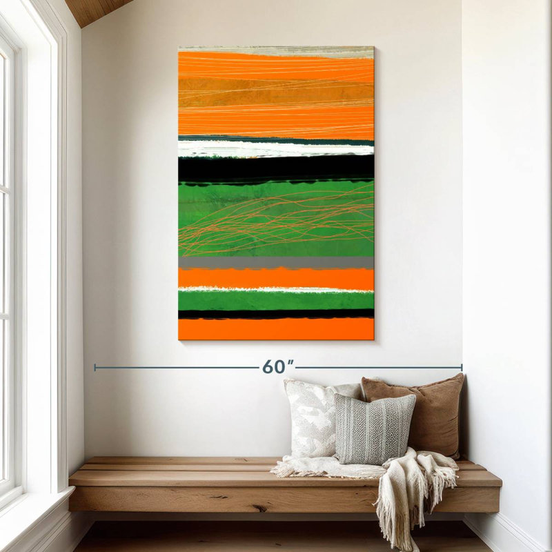 Avery Orange And Green Abstract II, 48" H x 32" W
