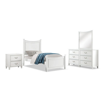 Ensemble de chambre à coucher double avec lit à baldaquin, lit gigogne et rangement Kiki