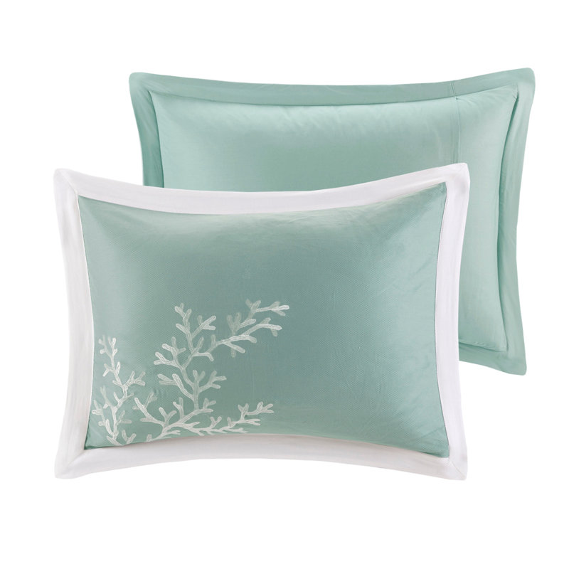 Ensemble d'édredon surdimensionné en jacquard de coton turquoise