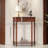 Walnut Half Moon Solid Wood Console Table-542462408