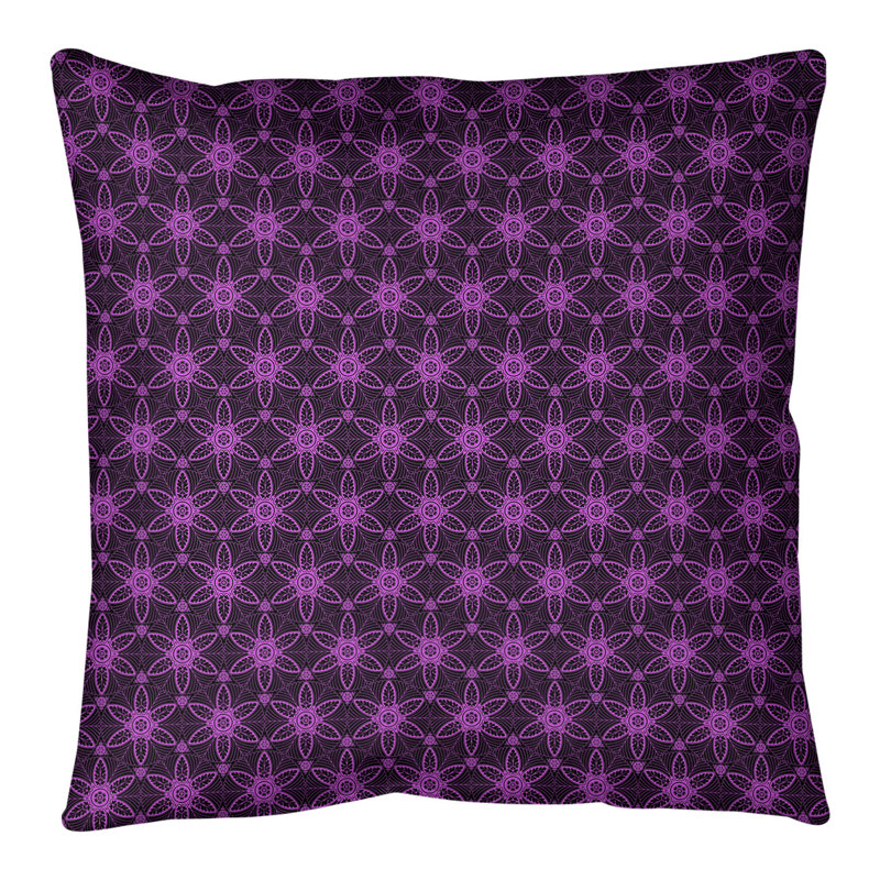 Coussin de sol Katelyn Elizabeth, H 36 po x l 36 po, Noir / Violet