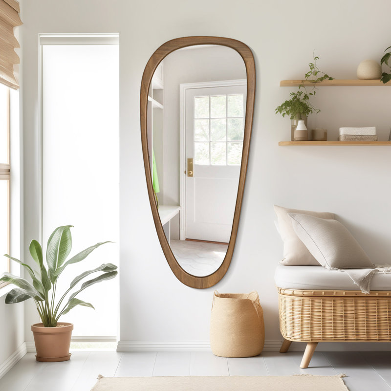 Miroir de salle de bain Doruk, 48 po x 22 po, Noyer