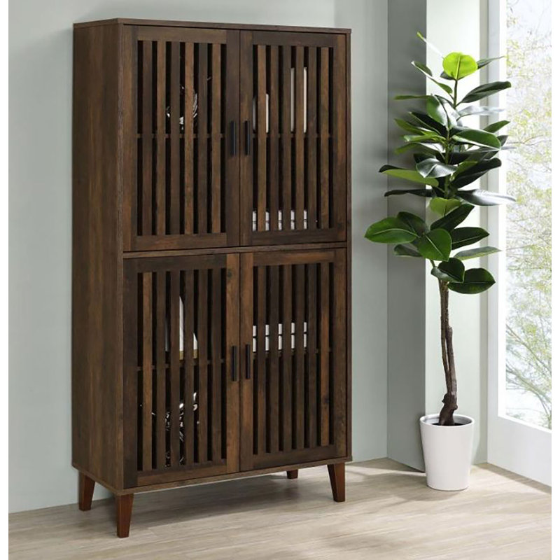 Armoire d'appoint haute en bois d'ingénierie à 4 portes Lightfoob