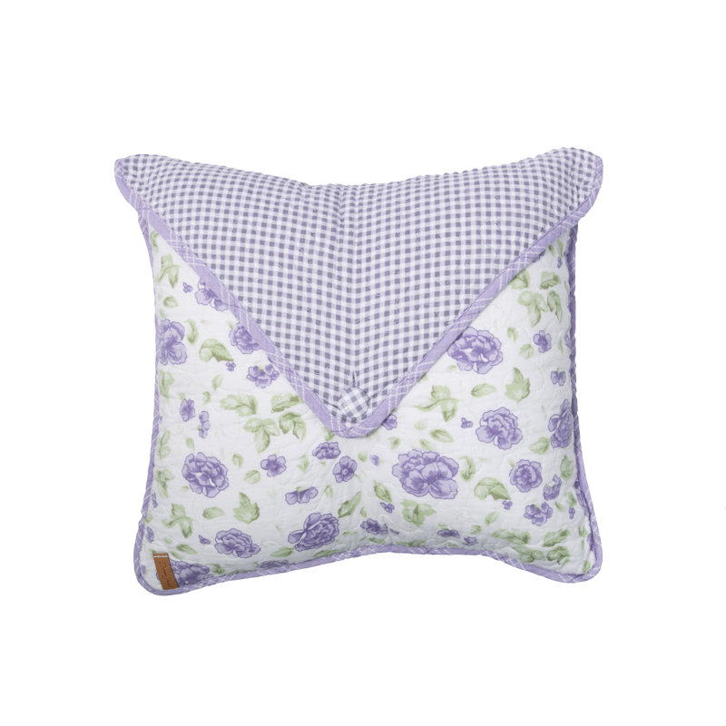 Donna Sharp Lavendar Rose Quilted Cotton Envelope Decor Pillow