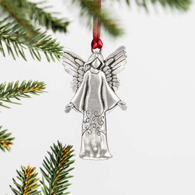 Solid Pewter Christmas Tree Ornament - Angel